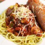 Spaghetti with Sauce & Garlic Bread Kids Meal
